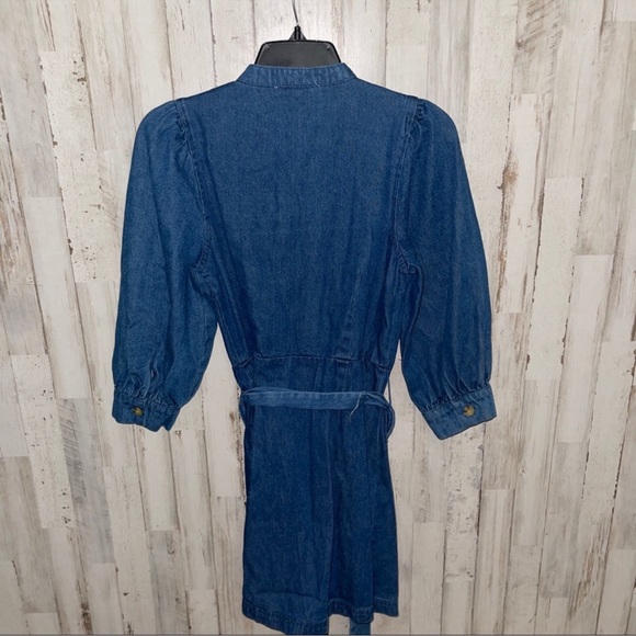 Who What Wear Indigo Button Down Denim Dress - Picture 3 of 4